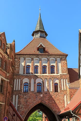 Germany, Mecklenburg-Vorpommern, Stralsund. The Kuetertor (Kutertor) gateway arch. Art Print